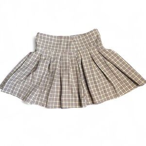 Zara Multicolor Plaid Skater Skirt